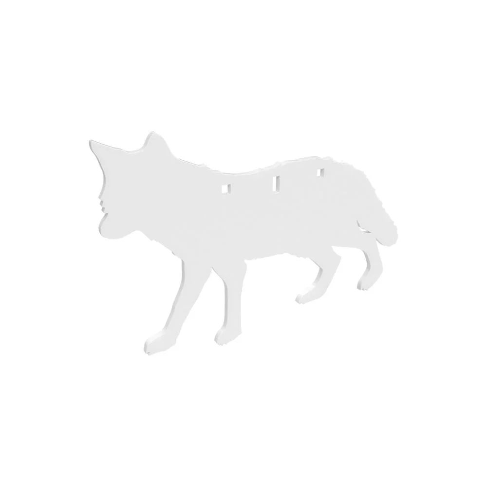 birchwood-casey-ar500-coyote-target-primary Birchwood Casey AR500 Silhouette Plate Target, white coyote shape with three holes