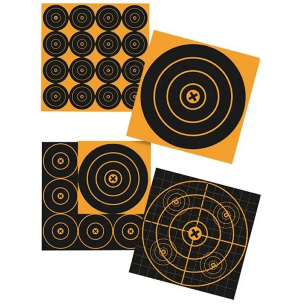 Birchwood Casey Big Burst Revealing Targets, assorted black and orange bullseye target sheets
