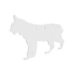 Birchwood Casey AR500 Steel Bobcat Target, white front view with animal silhouette and holes