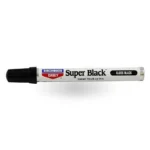 Birchwood Casey Super Black gloss touch-up pen, side view with black cap and white barrel