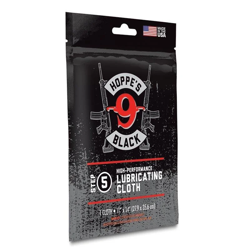 black-lubricated-cloth-primary Hoppe's Black Lubricated Cloth, black retail pouch with red and white label