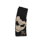 Black Rain Ordnance Joker AR Magazine black front view with large skull graphic