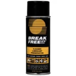 Break Free CLP Cleaner, black aerosol can with black cap and yellow label details