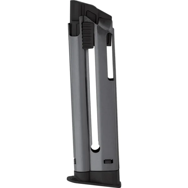 Browning 1911-22 Handgun Magazine Black, angled side view with silver body and black base