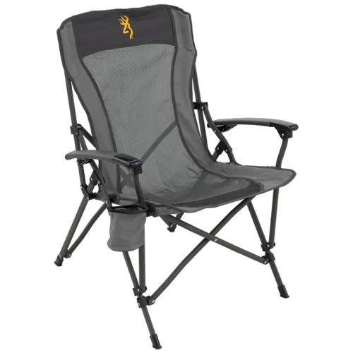 ALPS Brands Browning Fireside Gold Buckmark Chair Charcoal/Grey