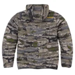 Browning Packable Puffer Jacket in Ovix camo, rear view with hood and quilted panels