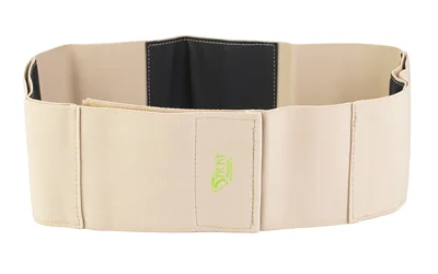 STICKY BELLY BAND 43-65 XXL TAN, tan front view with wide closure panel and black inner sections