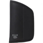 Bulldog Super Grip IWB Holster, front view in black with stitched edging and bulldog logo