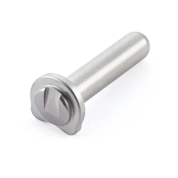 Wilson Combat Bullet Proof Guide Rod, angled view of stainless steel rod with slotted round head
