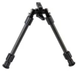 AOB Caldwell Accumax Premium bipod, black front view with two extended adjustable legs