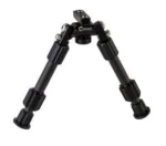 AOB Caldwell Accumax Premium Bipod, front view of black bipod with telescoping legs