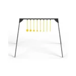 AOB Caldwell AR500 Rimfire KYL Challenge Target, black stand with yellow hanging targets