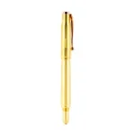 Caliber Gourmet CBG BULLET BALL POINT PEN gold pen shown upright with clip