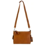Rugged Rare Cameleon Iris concealed carry handbag, brown front view with long shoulder strap