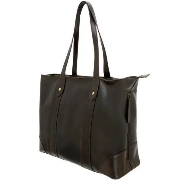 Rugged Rare Cameleon Juno Gaia, chestnut handbag with two long straps and front pocket