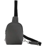 Rugged Rare Cameleon Stav Sling Pack, black front view with zippered pouch and shoulder strap