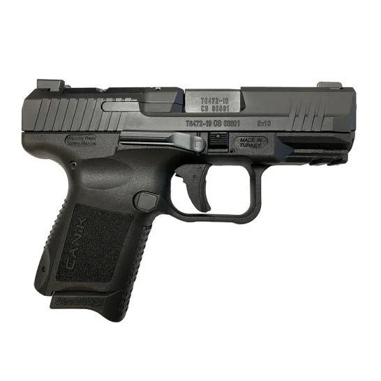 CANIK TP9 ELITE SC, black pistol in left-side view with textured grip and slide serrations