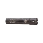 Carlson's Cremator Waterfowl Mid Range Ported Choke Tube, black side view with threaded end and ports