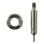 Lee Case Length Gage and Shell Holder, silver metal gauge pin and round shell holder