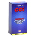 CCI Standard Primers #250, blue retail box shown from the front and right side