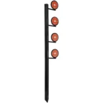 Champion Rimfire Dueling Tree Target, black steel post with four orange circular paddles