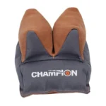 Champion Rear Prefilled Shooting Bag, brown and grey front view with V-shaped rest