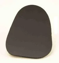 KICK-EEZ CHEEK EEZ cheek protector, black rounded pad in front view