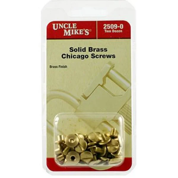 Michaels Of Oregon Uncle Mike's Chicago Brass Screws, brass fasteners in retail blister pack
