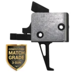 CMC Triggers AR-15 AR-10 Single Stage Trigger, side view of black flat trigger and metal housing