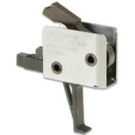 CMC Triggers Drop-In AR-15 Trigger Group, silver and black angled view with flat trigger