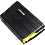 CMMG AR-15 Magazine, black angled view with ribbed body and yellow follower