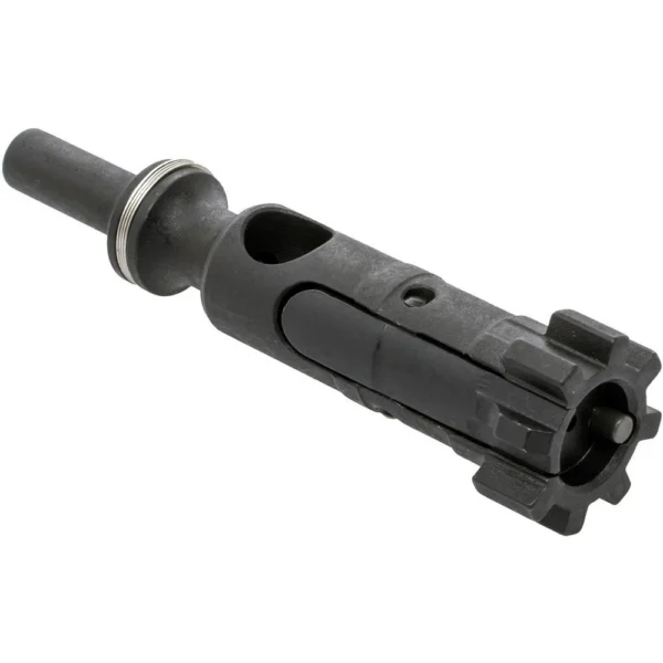 CMMG AR-15 Bolt Assembly Black, angled side view with locking lugs and cylindrical body