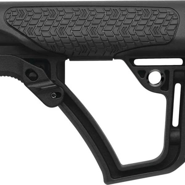 Daniel Defense DD Collapsible Mil-Spec Stock black, right-side view with textured cheek rest