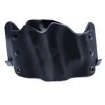 Stealth Operator Compact OWB Clip Holster, black front view with molded body and mounting holes