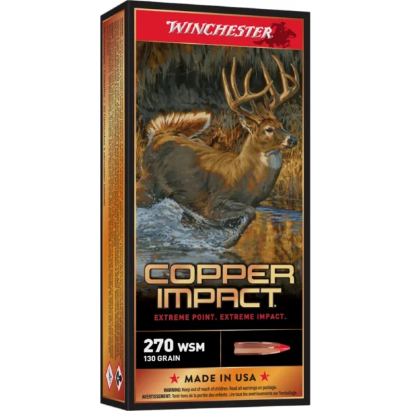 Winchester Ammunition Winchester Copper Impact Rifle Ammunition 270 WSM 130 gr. PT 3215 fps 20/ct