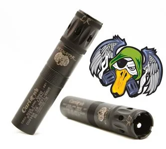 cremator-long-range-waterfowl-choke-tube-primary-1 Carlson's Cremator Waterfowl Long-Range Ported Choke Tube, two dark tubes with ported ends