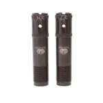 Carlson's Cremator Waterfowl Choke Tubes black side view of two ported tubes marked MR and LR