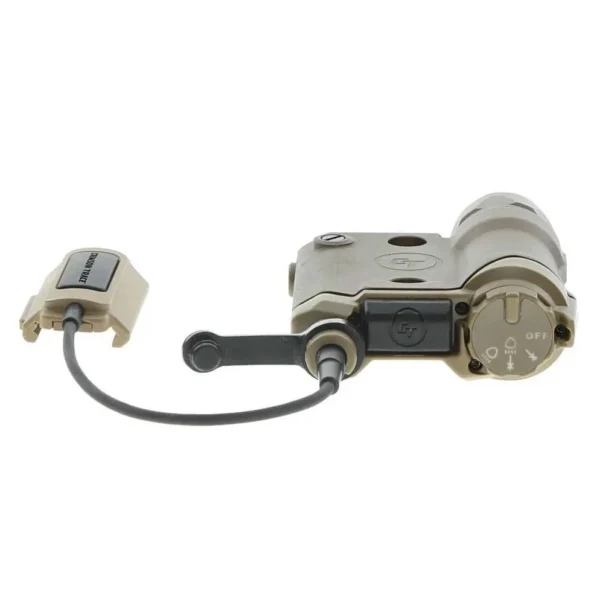 Crimson Trace CMR-301 Tan Rail Master Pro, side view with light, laser and wired remote switch