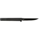 CRKT CEO Flipper Folding Knife, open right-side view with slim black handle and blade