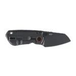 CRKT Overland Compact Folding Knife open side view with black handle and sheepsfoot blade