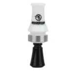 Rock Ridge Outdoors Cupped Comeback Quack duck call in white and black, upright view