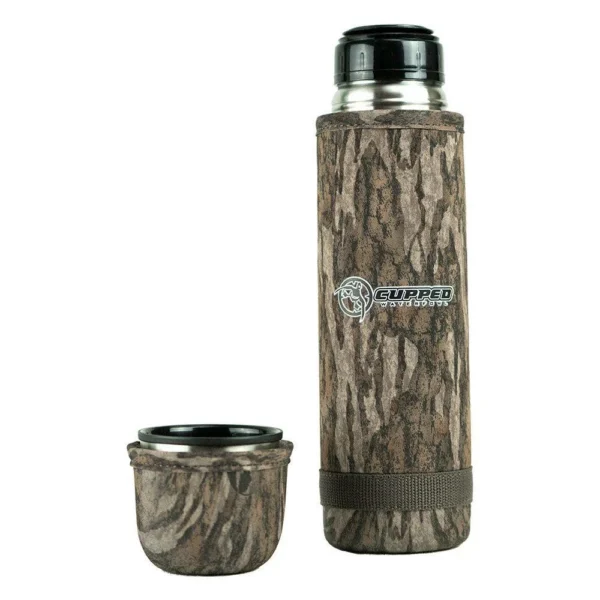 Rock Ridge Outdoors Cupped Hot Cold Camo Thermos 25 oz Mossy Oak Bottomland