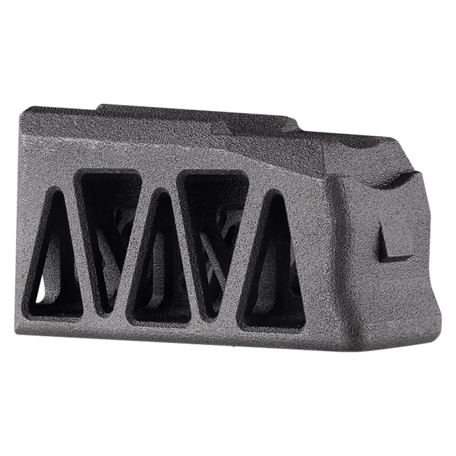 cva-cascade-single-shot-magazine-450-bushmaster-350-legend-primary-1 CVA Cascade Cartridge Limiter Magazine, black side view with triangular cutouts