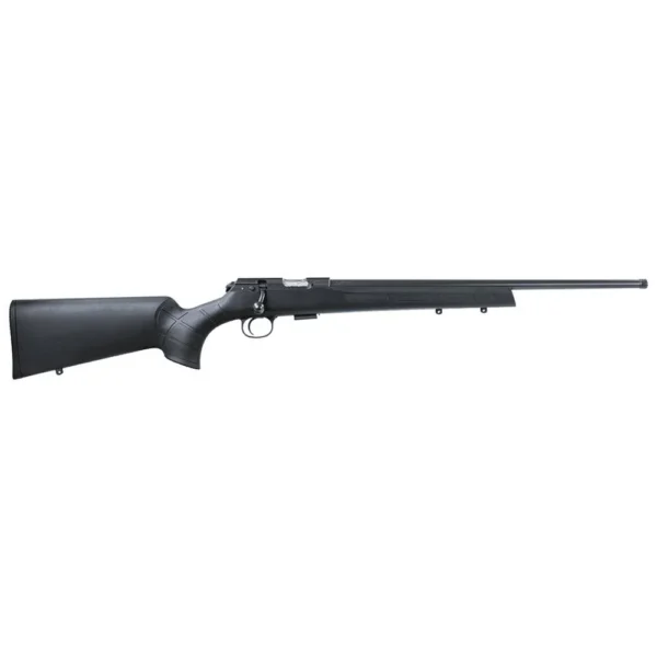 CZ-USA CZ 457 American Synthetic Suppressor Ready Rifle, black right-side view with scope rail