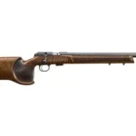 CZ CZ 457 Varmint MTR, right-facing side view with walnut stock and black barrel
