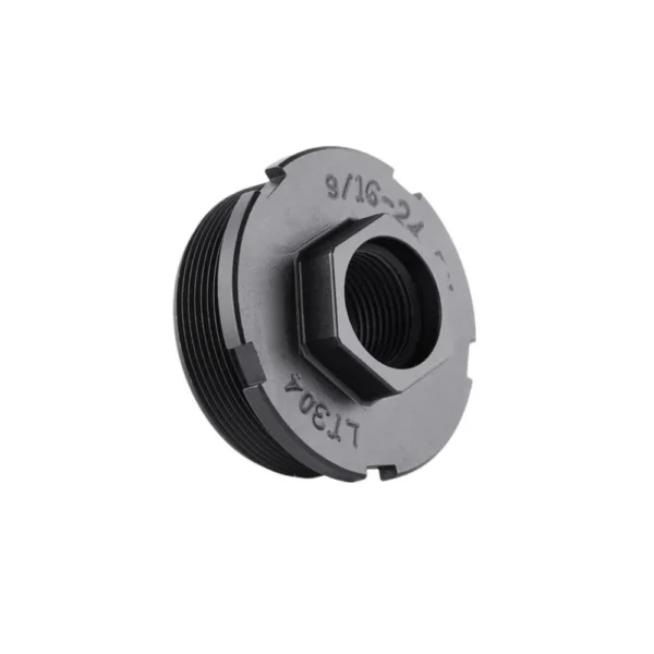 Dead Air Direct Thread Mount black and silver angled view showing threaded center and outer threads