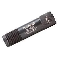 Carlson's Delta Waterfowl Extended Mid Range Choke Tube, black angled view with threaded end