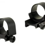 WEAVER TOP MOUNT EXT RNGS, two black low scope rings shown from angled front views