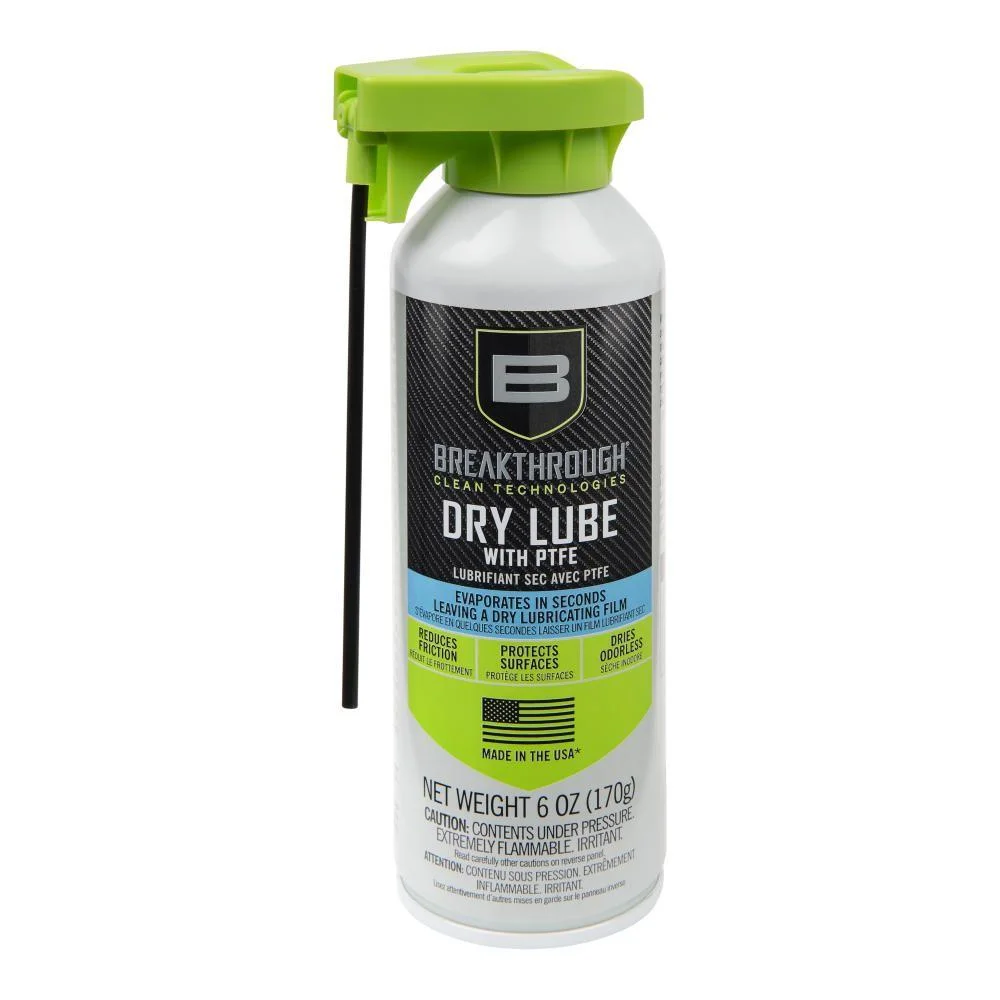 dry-lube-aerosol-primary The Allen Company Breakthrough Clean Technologies Dry Lube aerosol can with green cap and straw