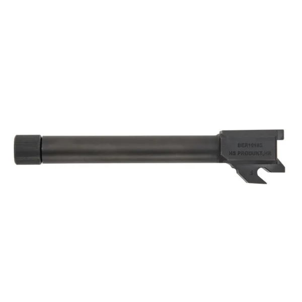 Springfield Echelon Threaded Barrel Kit, black barrel in side view with thread protector